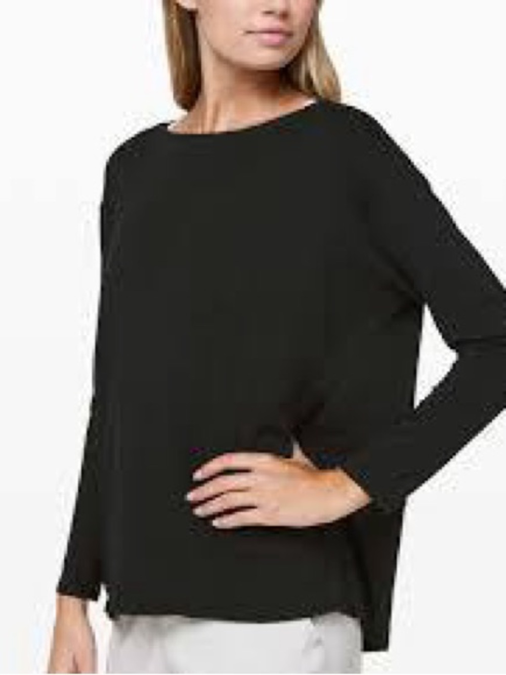 lululemon athletica Black back in action Long-Sleeve Crewneck Tee